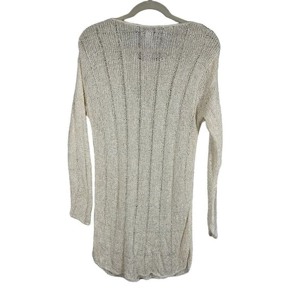 Bell of Cotton Top Women M Beige Beach Cottagecore Boho Sweater Striped 80s - Picture 6 of 10